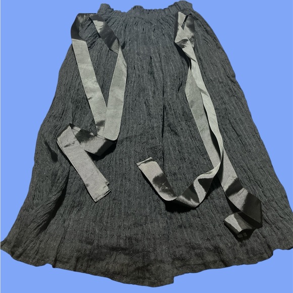 Nuit Black Mesh Maxi Skirt w/Pockets and Ribbon Size S/M - Picture 2 of 12